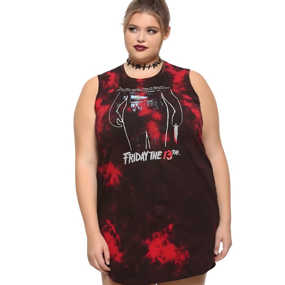 HOT TOPIC FRIDAY THE 13TH TYE-DYE T-SHIRT DRESS
